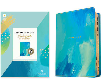 Picture of NLT Courage for Life Study Bible for Women, Filament Enabled (Leatherlike, Brushed Aqua Blue, Indexed, Red Letter)