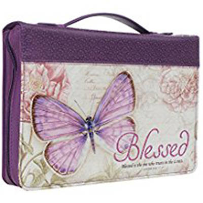 Picture of Bible Cover Butterfly Blessed Purple Jeremiah 17