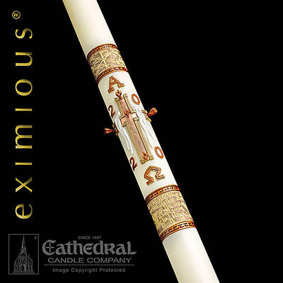 Picture of Cathedral Eximious Luke 24 Paschal Candle 2-1/2" x 36"