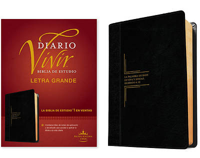 Picture of Biblia de Estudio del Diario Vivir Rvr60, Letra Grande (Letra Roja, Sentipiel, Negro/Ónice)