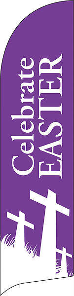 Celebrate Easter Purple Flag Banner