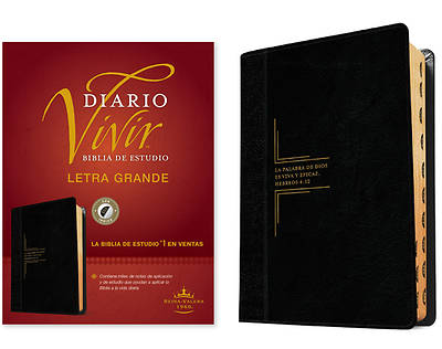 Picture of Biblia de Estudio del Diario Vivir Rvr60, Letra Grande (Letra Roja, Sentipiel, Negro/Ónice, Índice)