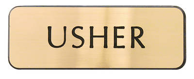 Contemporary Engraved Gold Usher Badge
