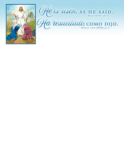 Picture of He Is Risen Letterhead Bilingual