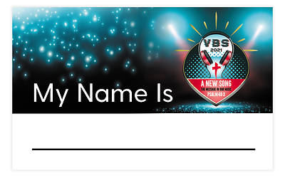 Picture of Vacation Bible School VBS 2021 A New Song The Message in Our Music Name Tags PK50