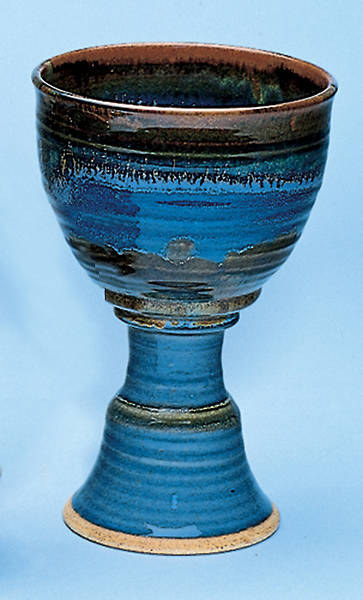 Earthenware Chalice, Dark  Blue