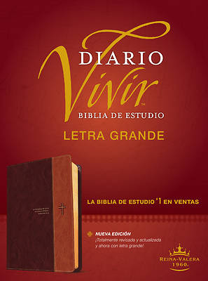Picture of Biblia de Estudio del Diario Vivir Rvr60, Letra Grande (Letra Roja, Sentipiel, Café/Café Claro, Índice)