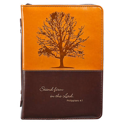 Picture of Bible Cover Luxleather Tree Dark Brown Brown Large