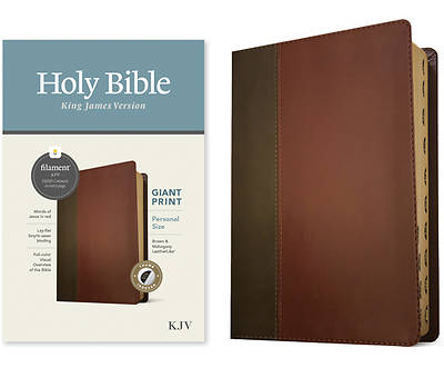 Picture of KJV Personal Size Giant Print Bible, Filament Enabled Edition (Leatherlike, Brown/Mahogany, Indexed)