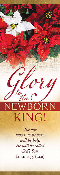 Banner Glory to the Newborn King Christmas 2 x 6 Fabric
