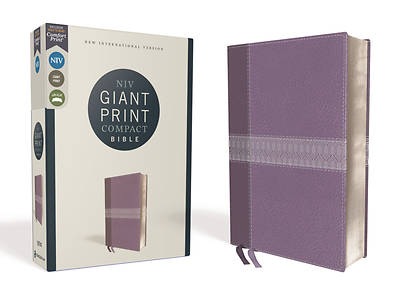 NIV Giant Print Compact Bible, Leathersoft, Purple, Red Letter Edition, Comfort Print