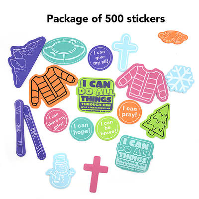 Picture of VBS 2026 Snowball Mountain Challenge Stay-Put Stickers (Pkg of 500)