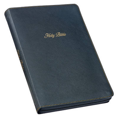 Picture of KJV Large Print Thinline Bible Black with Zipper Faux Leather