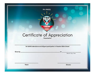 Picture of Vacation Bible School VBS 2021 A New Song The Message in Our Music Certificate of Appreciation PK6