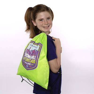 Picture of VBS 2026 Snowball Mountain Challenge Drawstring Bag w/Pocket (Pkg of 6)