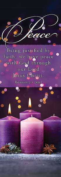 Picture of Banner Peace Being Justified Advent 2 x 6 Fabric