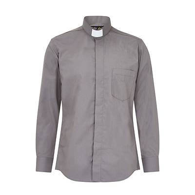 Picture of Fair Trade Men's Polycotton Long Sleeve Charcoal Grey Tailored Shirt 17"