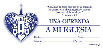 Picture of Una Ofrenda A Mi Iglesia Offering Envelope Bulk Currency (Package of 100)