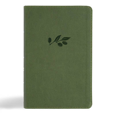 Picture of CSB Large Print Personal Size Reference Bible, Digital Study Edition, Olive Leathertouch