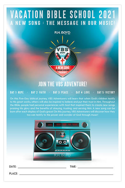 Picture of Vacation Bible School VBS 2021 A New Song The Message in Our Music Poster