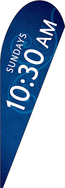 Picture of Service Time 10:30 AM Teardrop Flag Banner