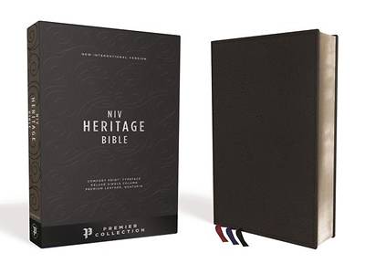 Picture of NIV Heritage Bible, Deluxe Single-Column, Premium Leather, Black Sterling Edition, Comfort Print