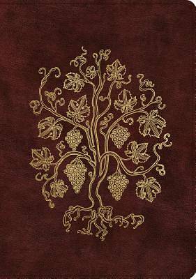Picture of ESV Single Column Journaling Bible, Large Print (Trutone, Burgundy, Grapevine Design)