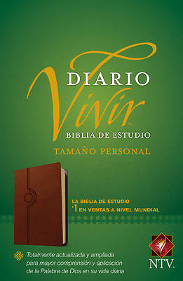 Picture of Biblia de Estudio del Diario Vivir Ntv, Tamaño Personal (Letra Roja, Sentipiel, Café Claro)