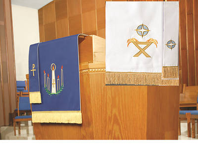 Reversible Advent/Christmas Two-Piece Parament Set - Blue/White