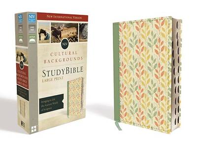 Picture of NIV, Cultural Backgrounds Study Bible, Large Print, Imitation Leather, Green, Indexed, Red Letter Edition