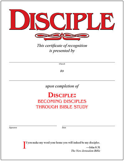 Disciple I Becoming Disciples Through Bible Study Certificate [PDF Download]