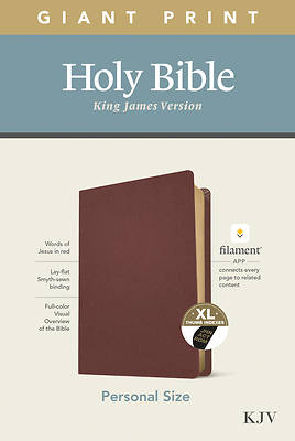 Picture of KJV Personal Size Giant Print Bible, Filament Enabled Edition (Genuine Leather, Burgundy, Indexed)