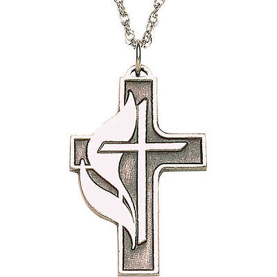 Picture of Pewter Cross and Flame Pendant