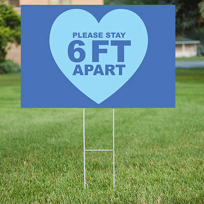 Picture of Stay 6 Feet Apart Yard Sign - 2 Pack