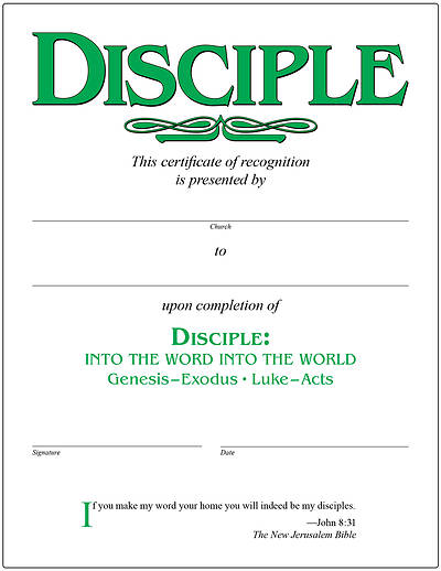 Disciple II Into the Word Into the World Certificate [PDF Download]