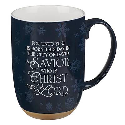 Mug Navy Born a Savior Luke 2:11