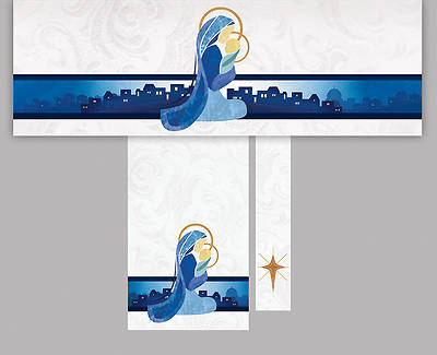 Picture of Mother and Child 3 Piece Christmas Parament Set