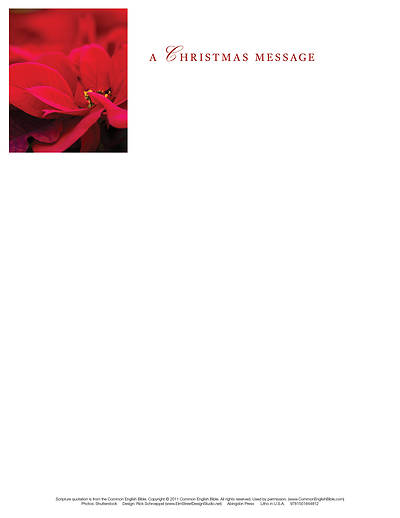 Picture of Poinsettia & Music Christmas Letterhead (Pkg of 50)