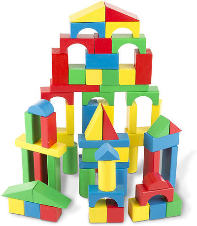 Picture of Melissa & Doug Wooden Building Blocks Set - 100 Blocks