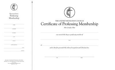 United Methodist Professing Membership Flat Certificates (Pkg of 26)