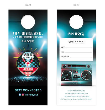 Picture of Vacation Bible School VBS 2021 A New Song The Message in Our Music Door Hanger Flyer PK25