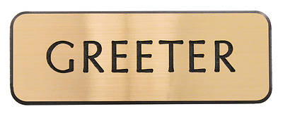 Picture of Contemporary Engraved Gold Greeter Badge