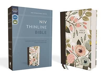 NIV Thinline Bible, Cloth Over Board, Floral, Red Letter Edition, Comfort Print