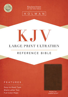 Picture of KJV Large Print Ultrathin Reference Bible, British Tan Leathertouch, Black Letter Edition