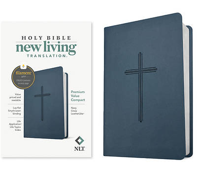 Picture of NLT Premium Value Compact Bible, Filament Enabled (Leatherlike, Navy Cross)