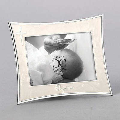 Picture of Ivory With Silver Cross Baptism Photo Frame 5.5"