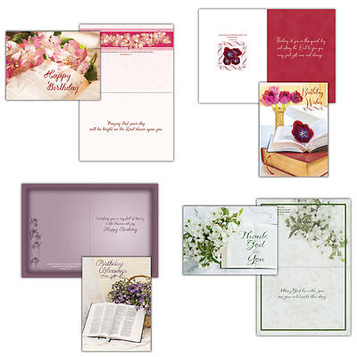 Bibles and Flowers Birthday Boxed Cards - Box of 12