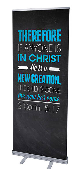 Picture of Slate Therefore If Anyone RollUp Banner with Stand