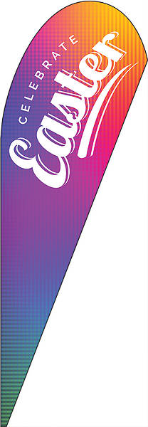 Easter Colorful Gradient Teardrop Flag Banner