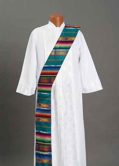 Picture of Fair Trade Green Red Reversible Deacon Stole